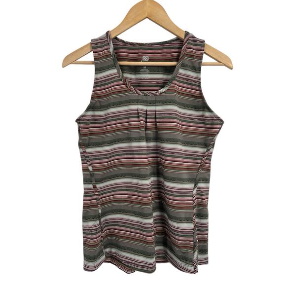 Sherpa Adventure Gear 50+ UPF Earth tons Striped Athletic Tank Medium - Picture 1 of 5